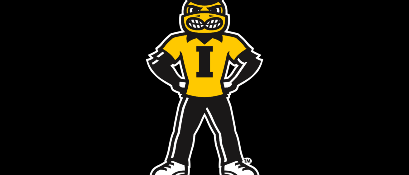 Herky the Hawkeye icon on black background